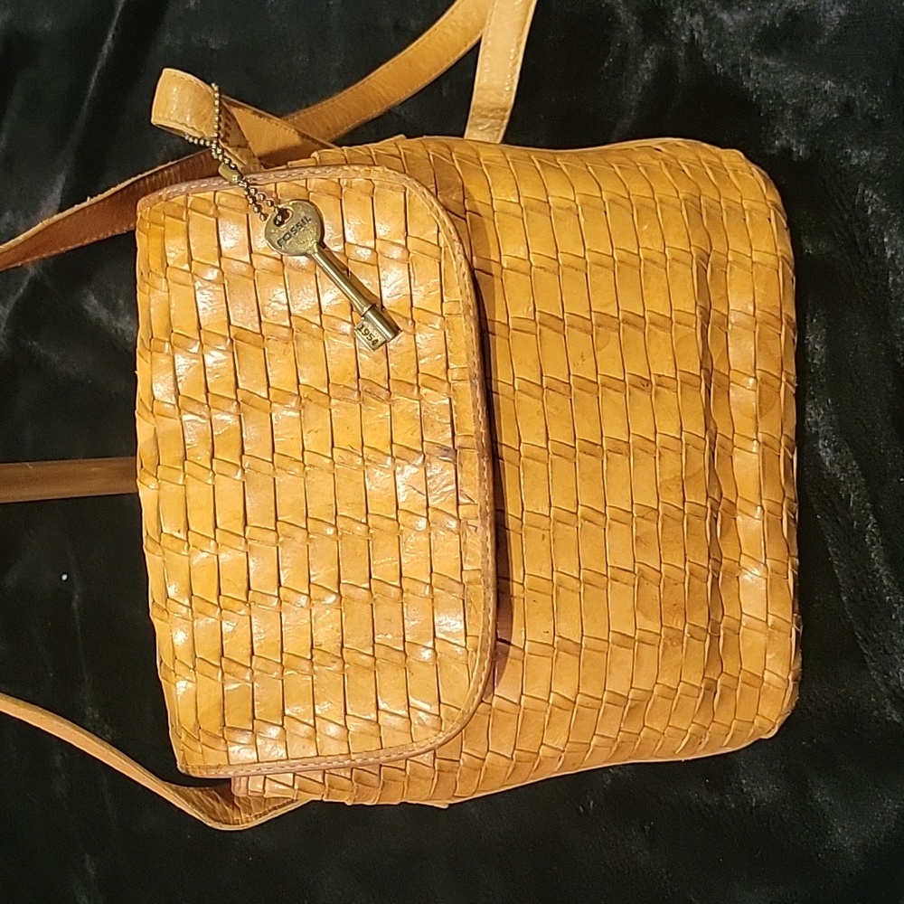 Fossil woven leather crossbody